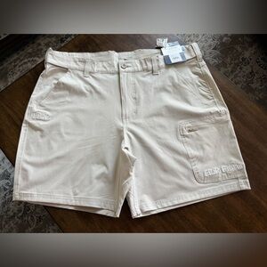 Huk Tan Cargo Shorts with Classic Style